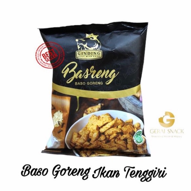 Basreng Ginding Baso Goreng Ikan Tengiri Bumbu Tebal Asli Bandung (100gr)