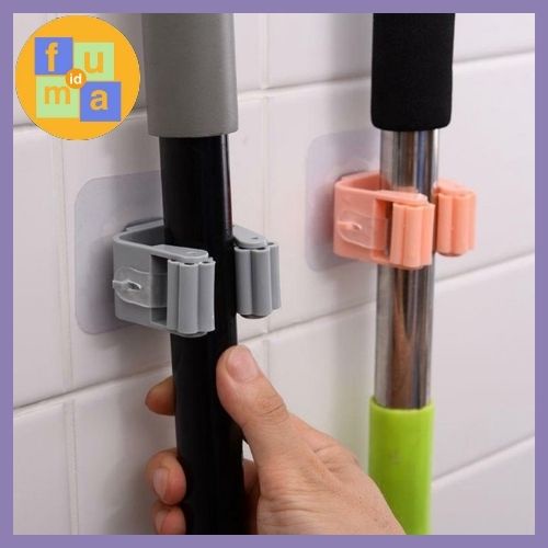 Penjepit Gantungan Sapu Pel Di Dinding Mop Holder Pengait Gagang Sapu/Alat Pel / GANTUNGAN Hook Tempel GAGANG Sapu Pel Dinding Clip Holder Pengait Tempat Perabotan Rumah Alat Dapur