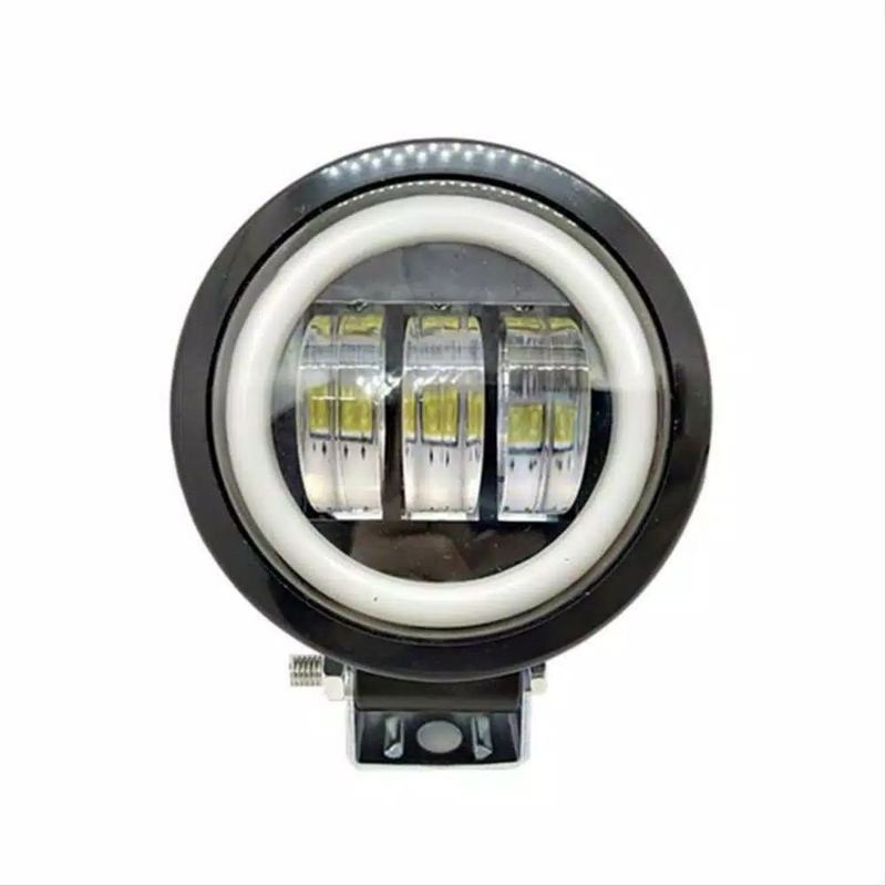 Lampu LED Tembak CWL 24 Volt Truk Bus Fuso Daymaker Mini 3 Mata Angel Eye 4D Lens Sorot Tronton Canter Box L300 Truck Motor Mobil Bulat Kotak Offroad Cutoff Waterproof Worklight Light Bar Cree