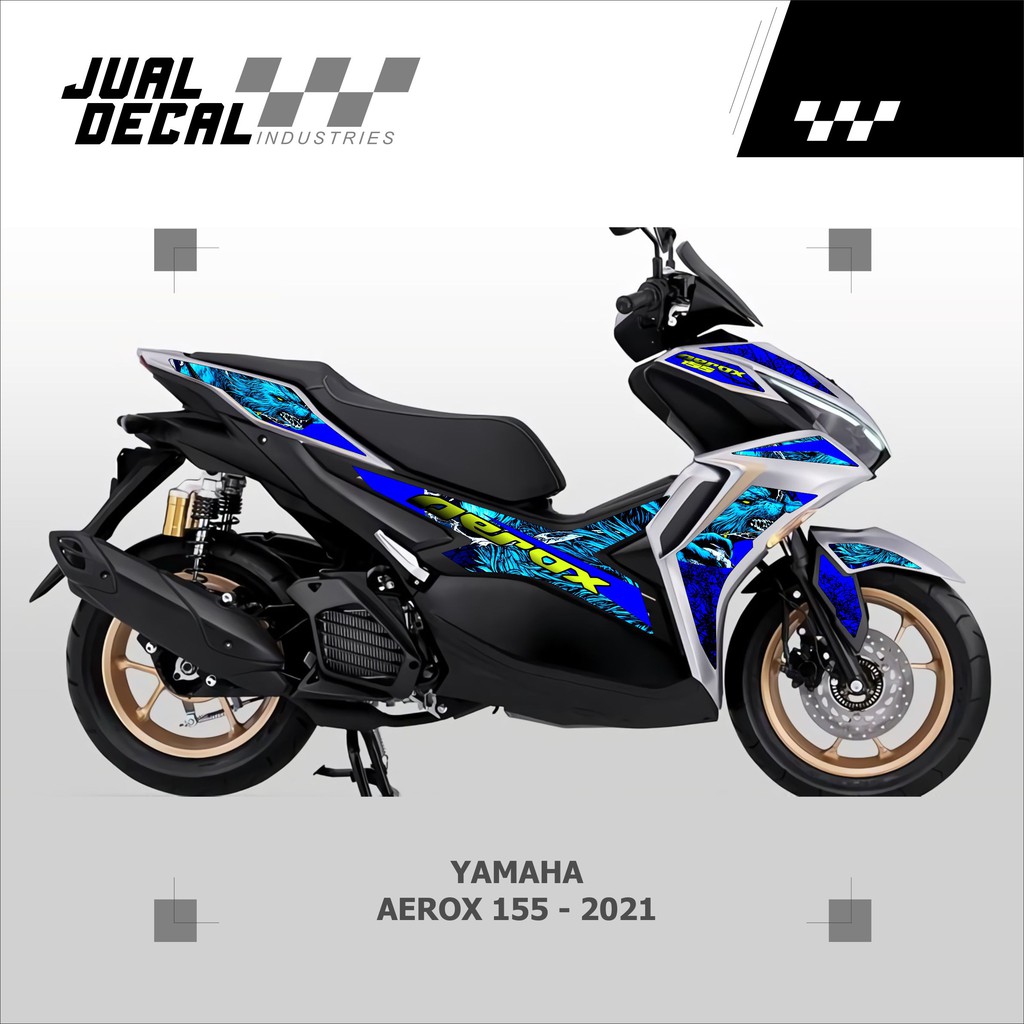Stiker variasi motor AEROX 155 2021 - motif WOLF | Striping motor AEROX 155 NEW