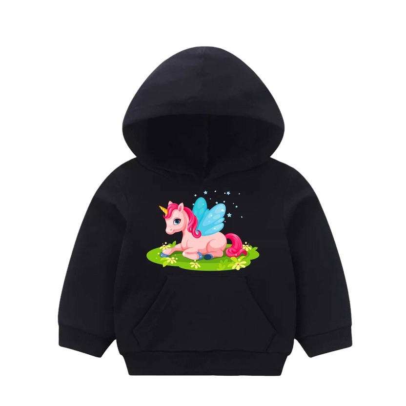 HOODIE WINGED UNICORN ANAK  PEREMPUAN FLEECE