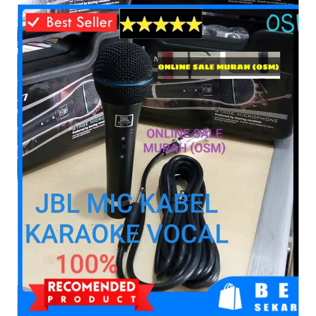 JBL GOLDEN legendary Mic GOLD song musik kabel Microphone cable karaoke vocal audio sound mik pengeras suara pro profesional vokal mikrophone dynamic legendaris LHH  TERBUAT DARI BESI 1 Mic kabel JBL 77 Suara bagus, jernih, empuk dan bersih cocok buat kar