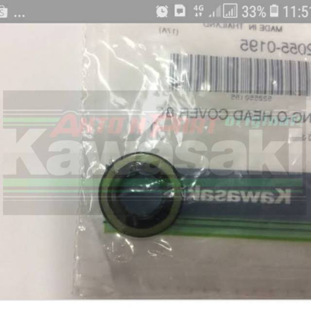 92055-0195 oring baut bolt cover tutup head ninja 250 karbu fi original kawasaki