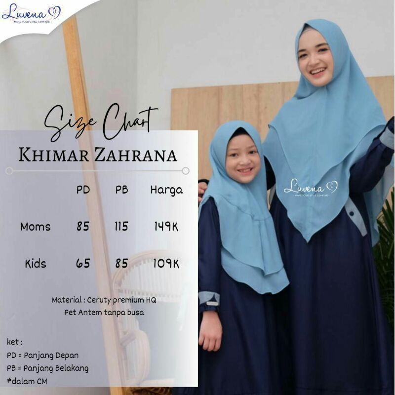 LUVENA Zaharana Dress | GAMIS COUPLE DEWASA ANAK | Gamis Premium | Baju Muslim | Baju Lebaran | Best