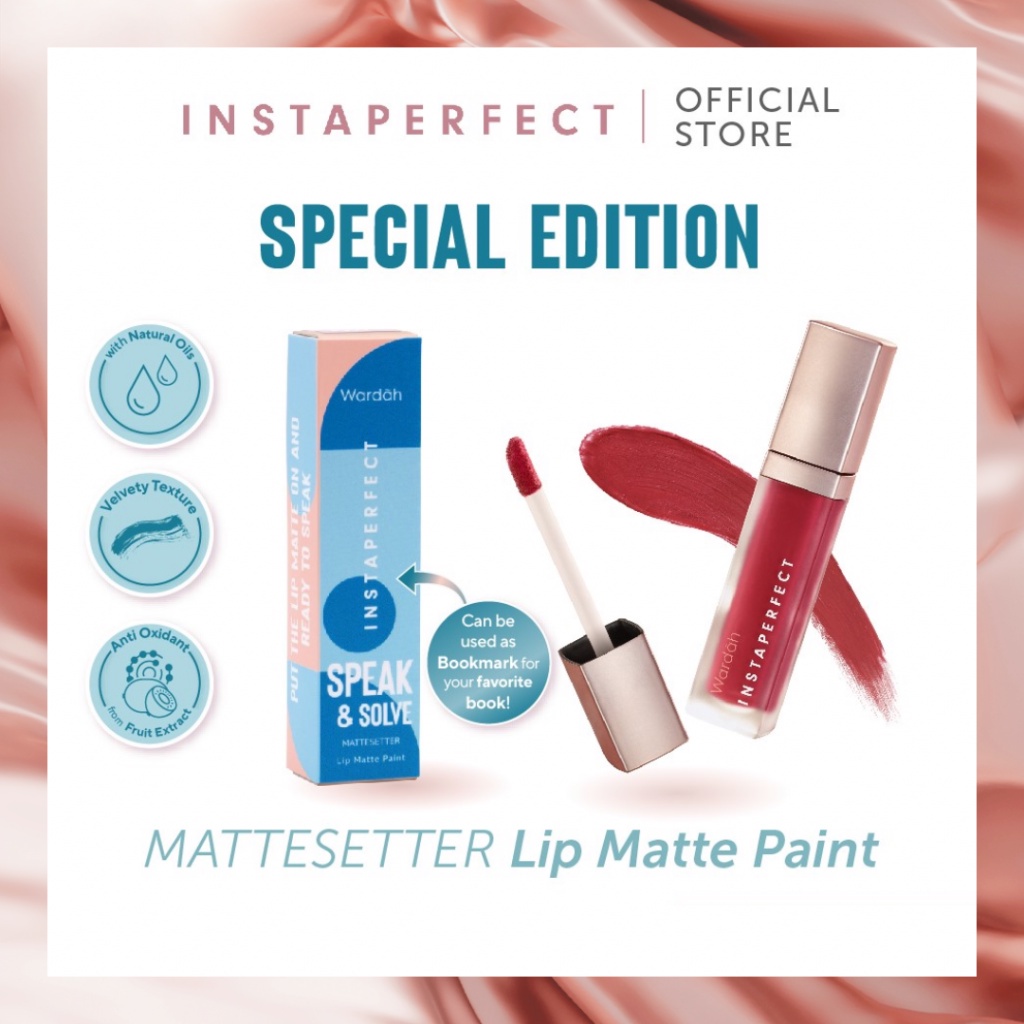 Wardah Instaperfect BOOKMARK SPECIAL EDITION MATTESETTER Lip Matte Paint 5.5 g – Lip Cream