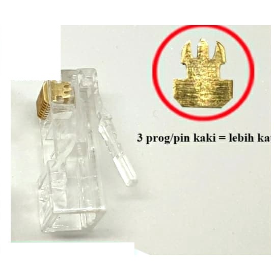 ecer vascolink Rj45 Cat6 EZ Gold Lite Tembus Anti gagal satuan biji an