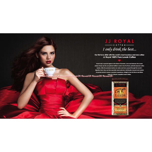 JJ Royal 100% Pure Luwak 100gr Ground Coffee Kopi Bubuk Murni Kemasan Kaleng Biru Orange Jjroyal Loewak