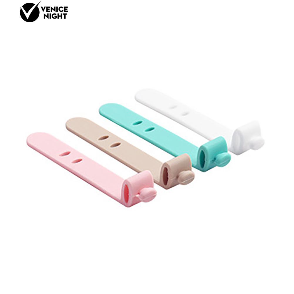 4Pcs / Set Winder Organizer Kabel Earphone Bahan Silikon