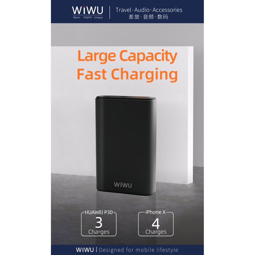 WIWU POWER QUANTUS JC-06 - 20000mAh Powerbank - PD 18W Max and QC3.0