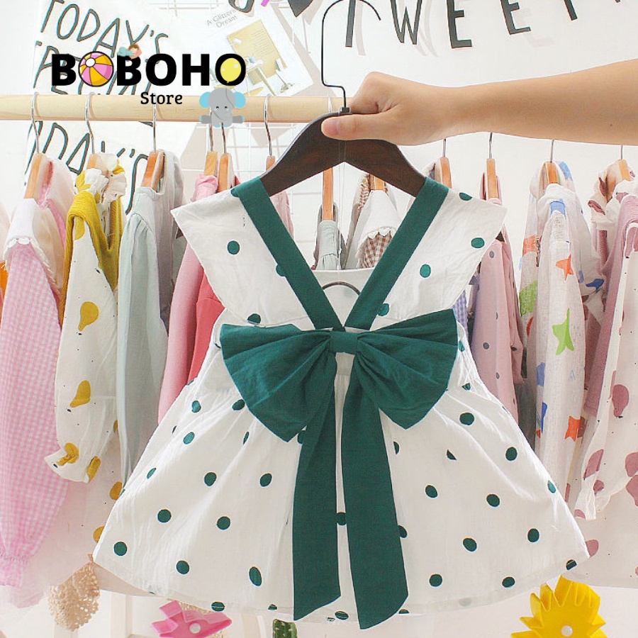 BOBOHO - DRESS IMPORT PITA POLKA ANAK PEREMPUAN / DRESS IMPORT LUCU / DRESS ANAK PEREMPUAN