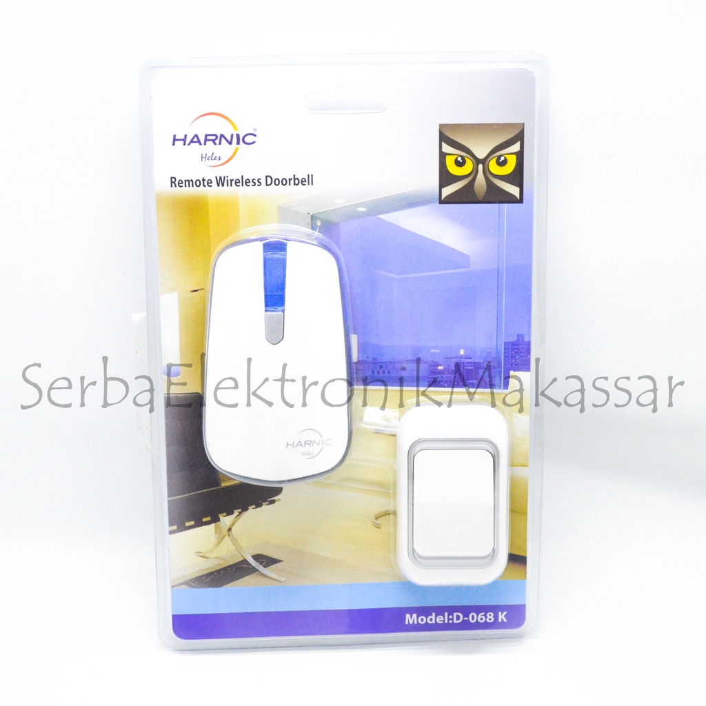 Bell Pintu Rumah Wireless AC Listrik Heles Harnic D-056K D-068K 1KNOP