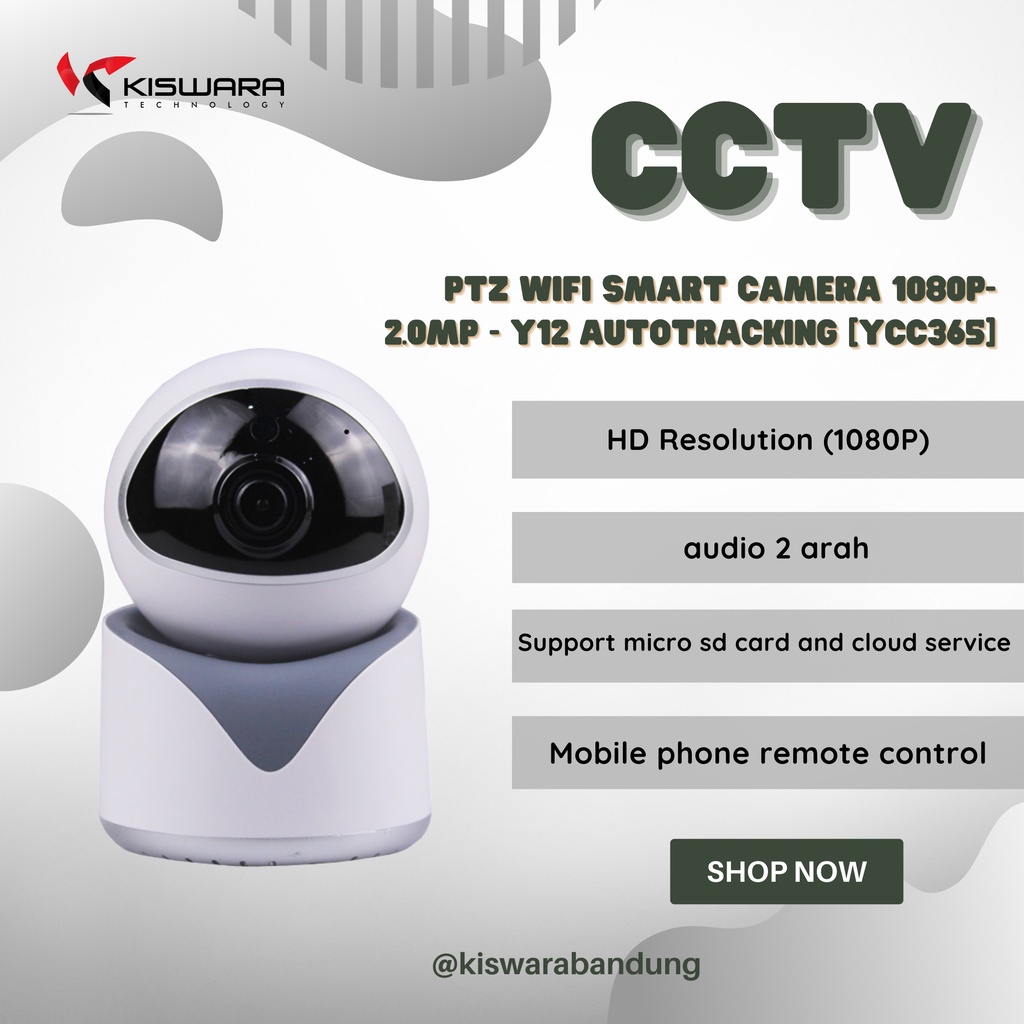 PTZ Wifi Smart Camera 1080P-2.0MP - Y12 AutoTracking [YCC365]