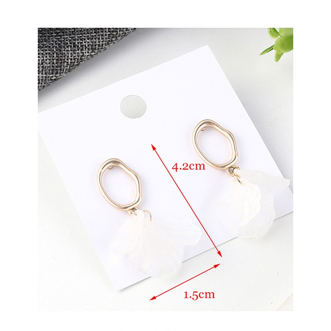 LRC Anting Tusuk Fashion Small Lotus Leaf Earrings Y62012