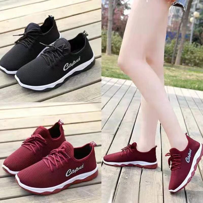 Sneakers Casual Sport Running Fashion Wanita Terbaru Slip On Design Simple - 8069