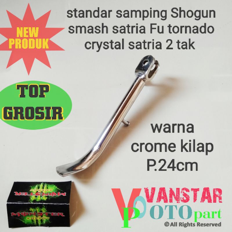 standar samping Shogun smash satria Fu tornado crystal satria 2 tak krom kilap