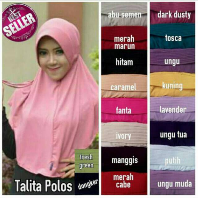 Hijab/jilbab/kerudung Serut El-Nifa polos Talita