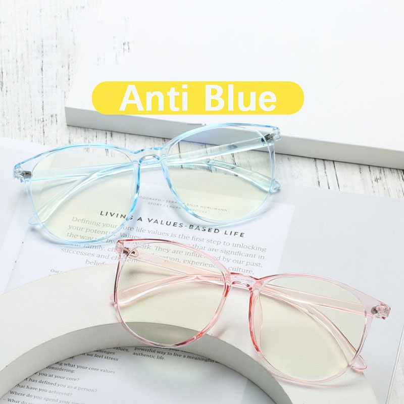 Tr90 Kacamata Optik Frame Bulat Lensa Blue Light Untuk Priawanita