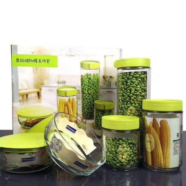 Toples Kaca Besar Marine Bowl - Toples Kaca Set 5in1 Glassware Marine - Toples Lebaran