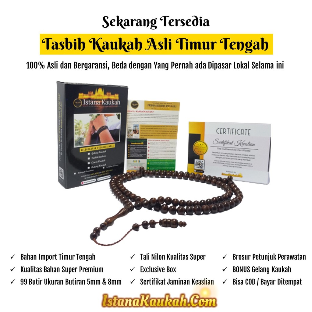 Tasbih Kaukah Asli Timur Tengah - Tasbih Kaukah Mesir - Istana Kaukah