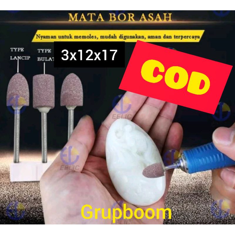 MATA BOR ASAH POLES 3X12 MINI GRINDER MATA GERINDA ASAH POLES LANCIP KERUCUT  3X12X17