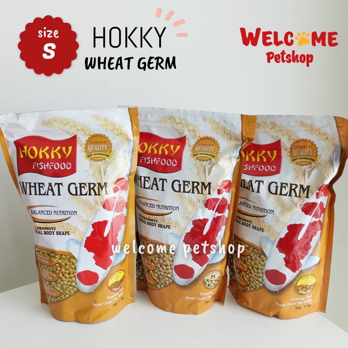 HOKKY WHEAT GERM Makanan Ikan Koi / Pelet Ikan Koi 1KG - Small