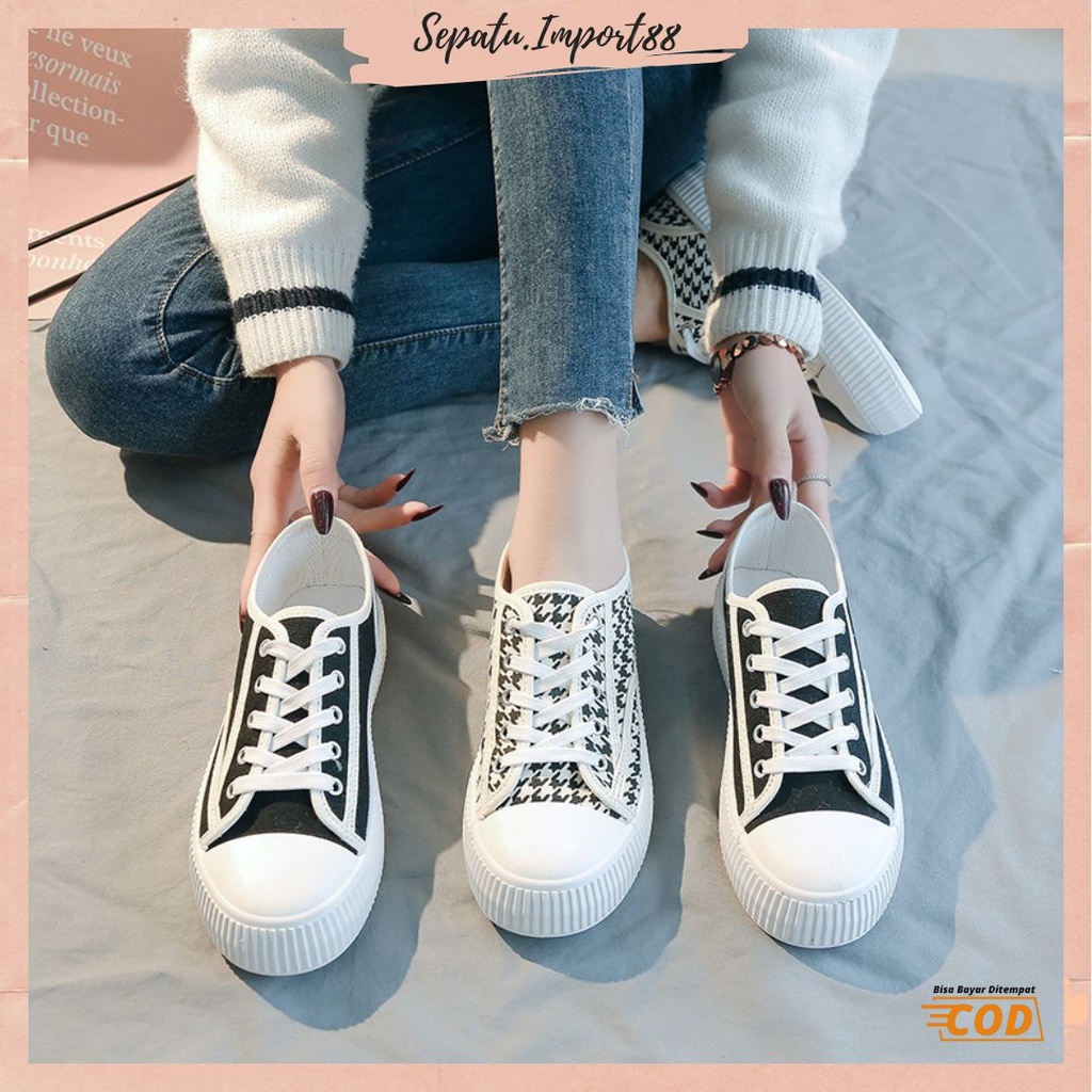 [SEPATU.IMPORT88] Sepatu Sneakers Wanita Casual Wear ala Korea Import Kualitas Super Premium SP 606