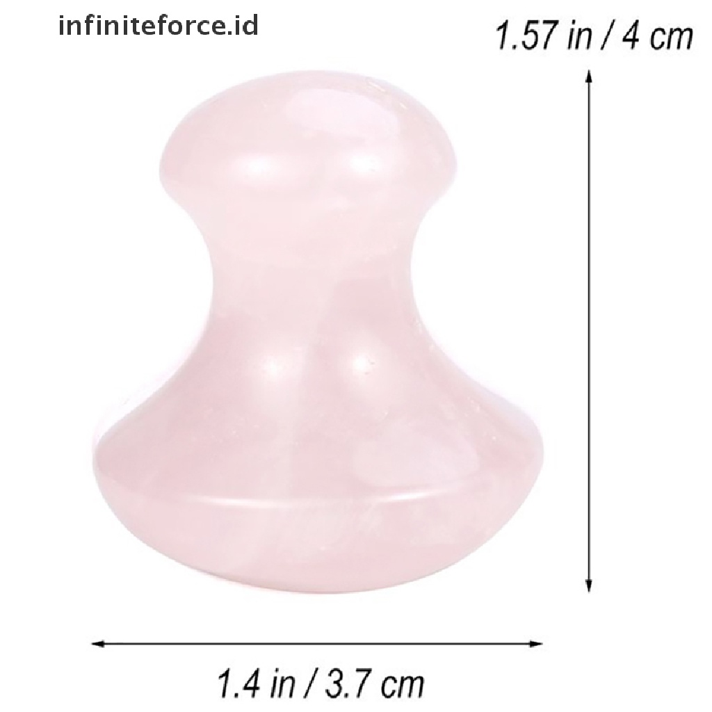 Infiniteforce.id Alat Pijat Guasha Quartz Rose Natural Bentuk Jamur Untuk Akupuntur Wajah / Kaki