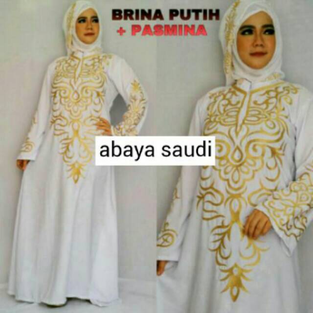 Abaya/gamis wanita Brina putih