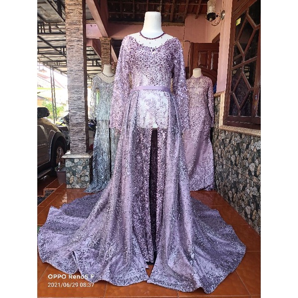 baju pengantin,gaun pengantin,baju akad ekor panjang premium