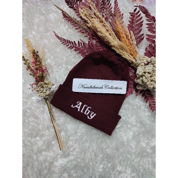 Kupluk anak GRATIS Custom bordir nama suka suka Usia 1-12 Tahun