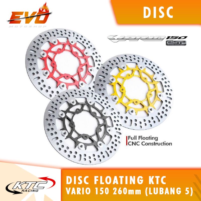 DISC PIRINGAN CAKRAM  DEPAN KTC VARIO 150 260MM LUBANG 5