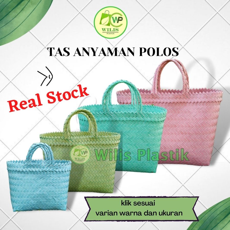 READY STOCK Tas Anyaman POLOS Hampers Bingkisan Hampers Parcel Souvenir Keranjang Anyam Plastik