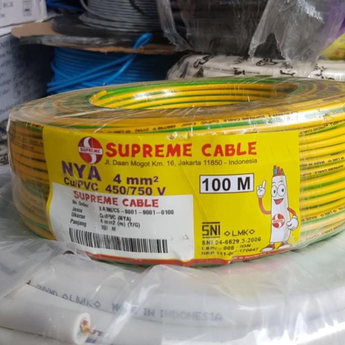 Kabel Listrik NYA 4mm 1x4 mm Supreme 100m / Kabel Listrik NYA 4mm 100m ada stock
