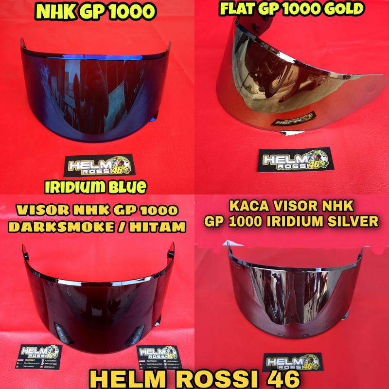 Kaca Visor NHK GP 1000 Iridium Silver Blue Gold Dark smoke Bening Helm GP1000