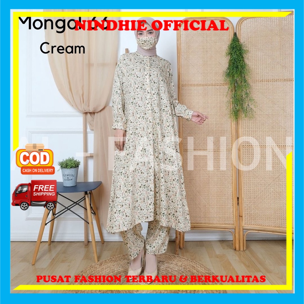 ONE SET SET CELANA+LONG TUNIK ARAB MONGOL Baju Gamis Wanita Perempuan Cewek Dewasa Remaja Kekinian J