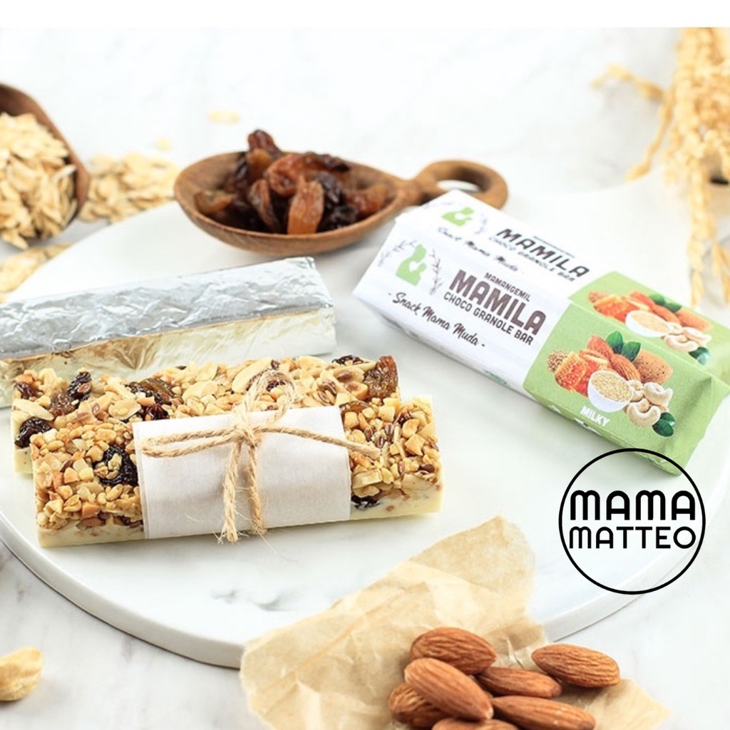 MAMA NGEMIL Choco Bar 75gr dan Mamila Granole Bar 37gr / Low Calorie / ASI Booster Bebas Pahit / Pelancar ASI / Coklat ASI Booster / BANDUNG