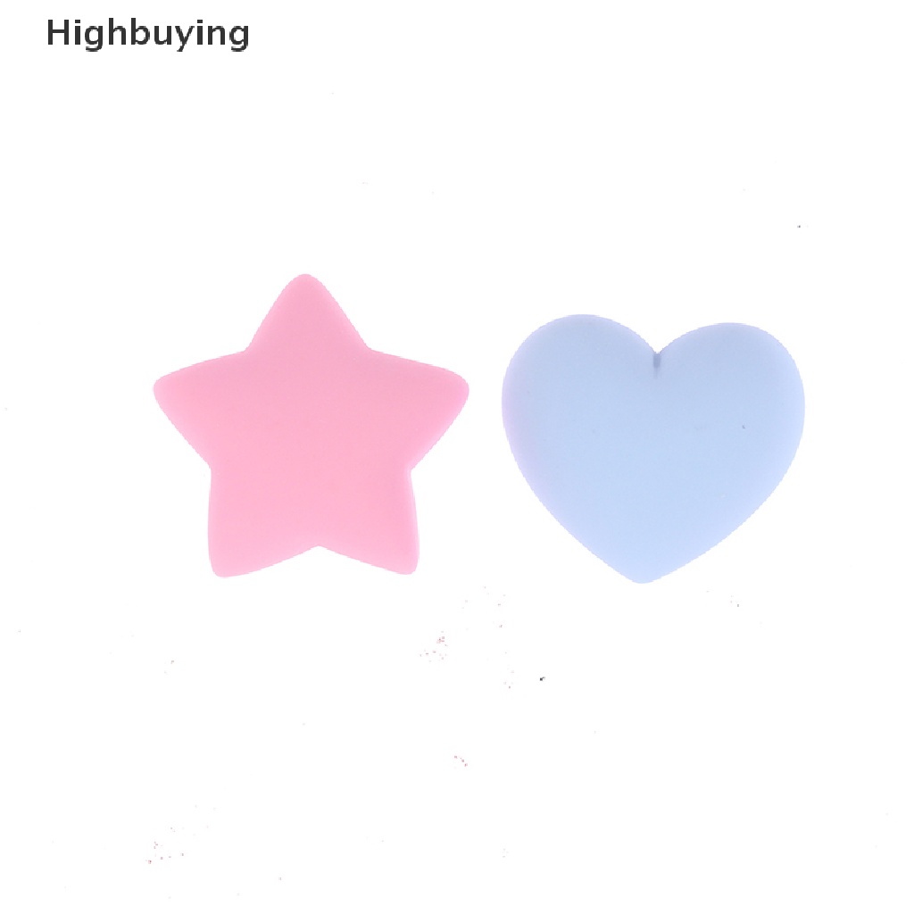 Hbid 20Pcs Cabochon Flatback Bahan Resin Warna Permen Bentuk Hati / Bintang / Bunga / Kotak