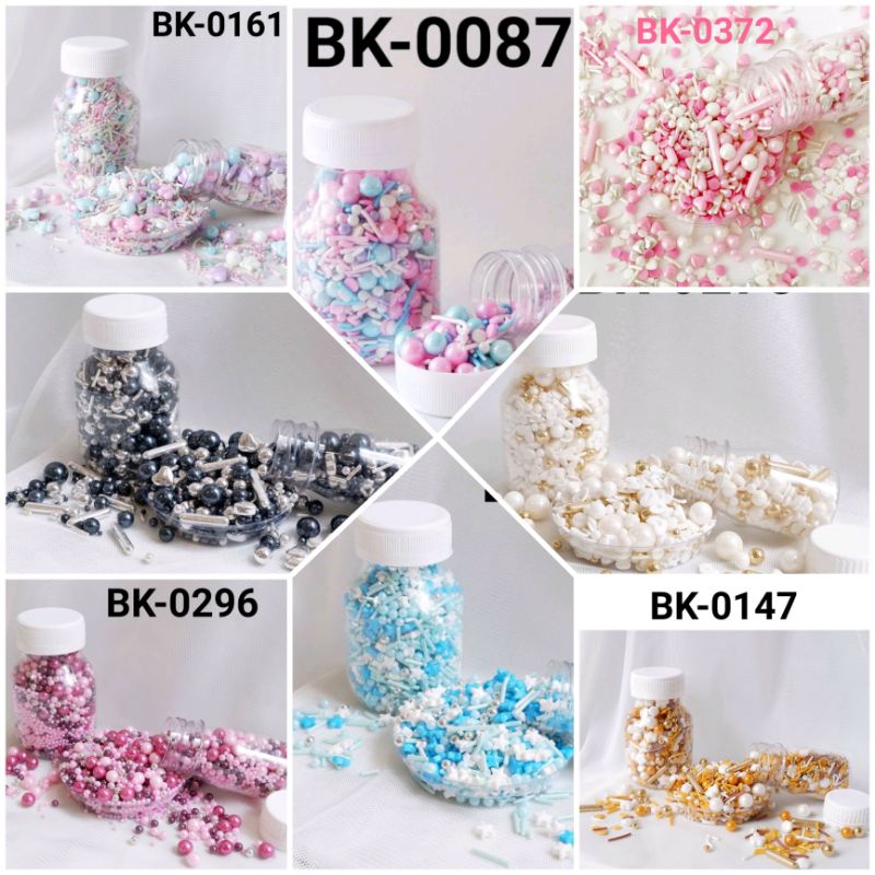 

Sprinkle Trimit Sugar/Edible Sprinkle Elegant/Dekorasi Kue/Mix Edible Gold Silver Blue Pink/Unicorn Sprinkle Cupcakes/Beads Mutiara Christmas Natal Oreo Pop/Lolipop Beads Oreo Pop Stick
