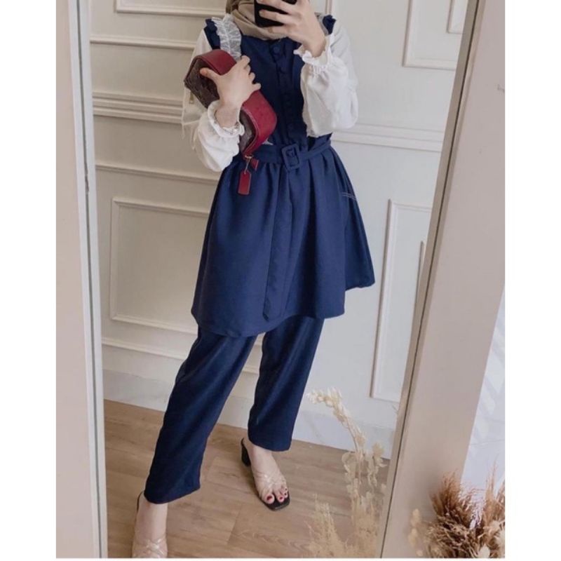 SETELAN CELANA TUNIK ROMPI VEST OUTER TILE DOT SETCEL TILE MEWAH SETELAN GLAMOUR PREMIUM SERAGAM SET