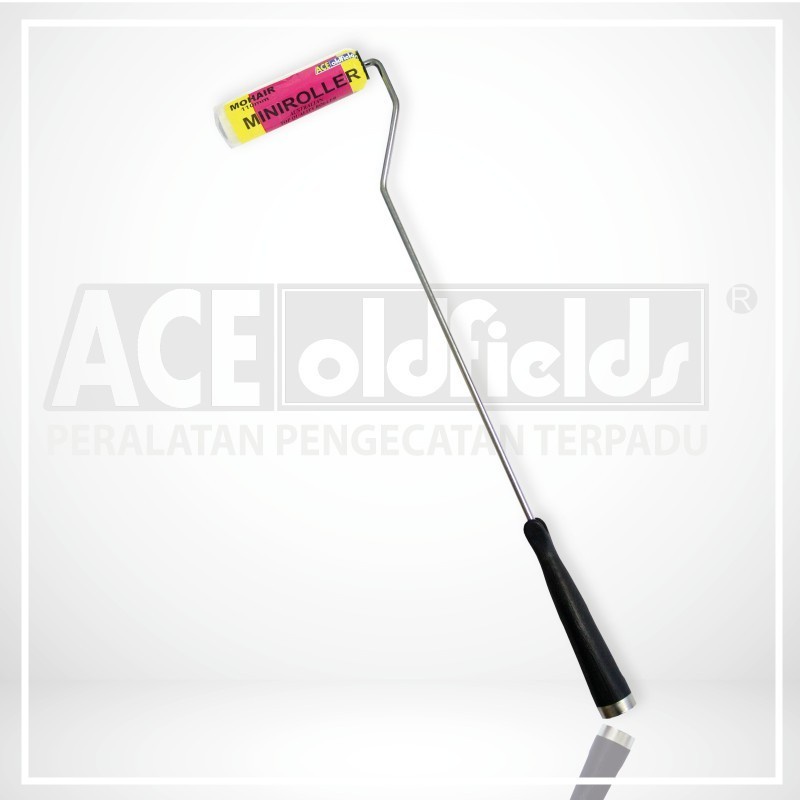 KUAS ROLL CAT KECIL MINYAK GAGANG PANJANG / KUAS ROLL CAT MINYAK MINI COVER & FRAME LONG MOHAIR ACE 