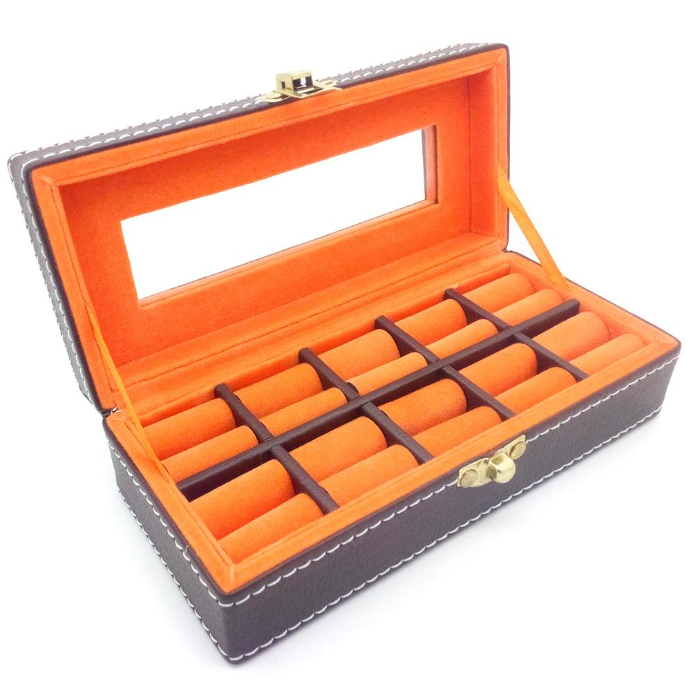 Kotak Box Cincin Batu Akik Kaca Jahit Tempat Penyimpanan Akik - isi 10 petak