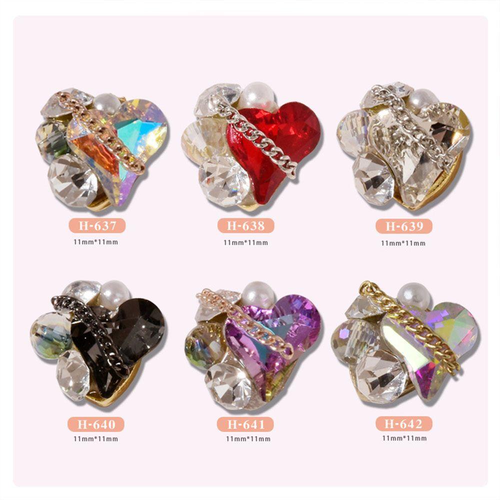 Mxbeauty Berlian Imitasi Bentuk Hati 3D Untuk Nail Art