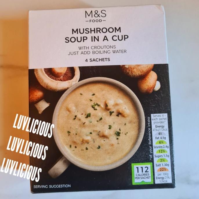 

M&S MARKS & AND SPENCER MUSHROOM SOUP IN A CUP SOP SUP JAMUR