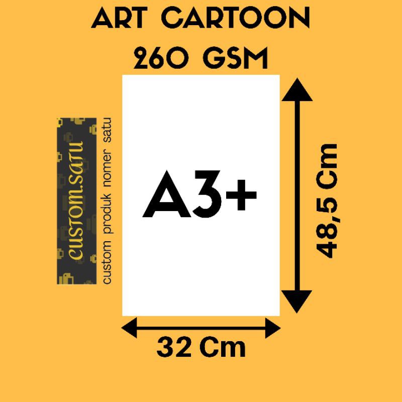 

kertas Art Carton/Karton 260gsm A3+ (plus) 32,5cm x 48,5cm TERMURAH