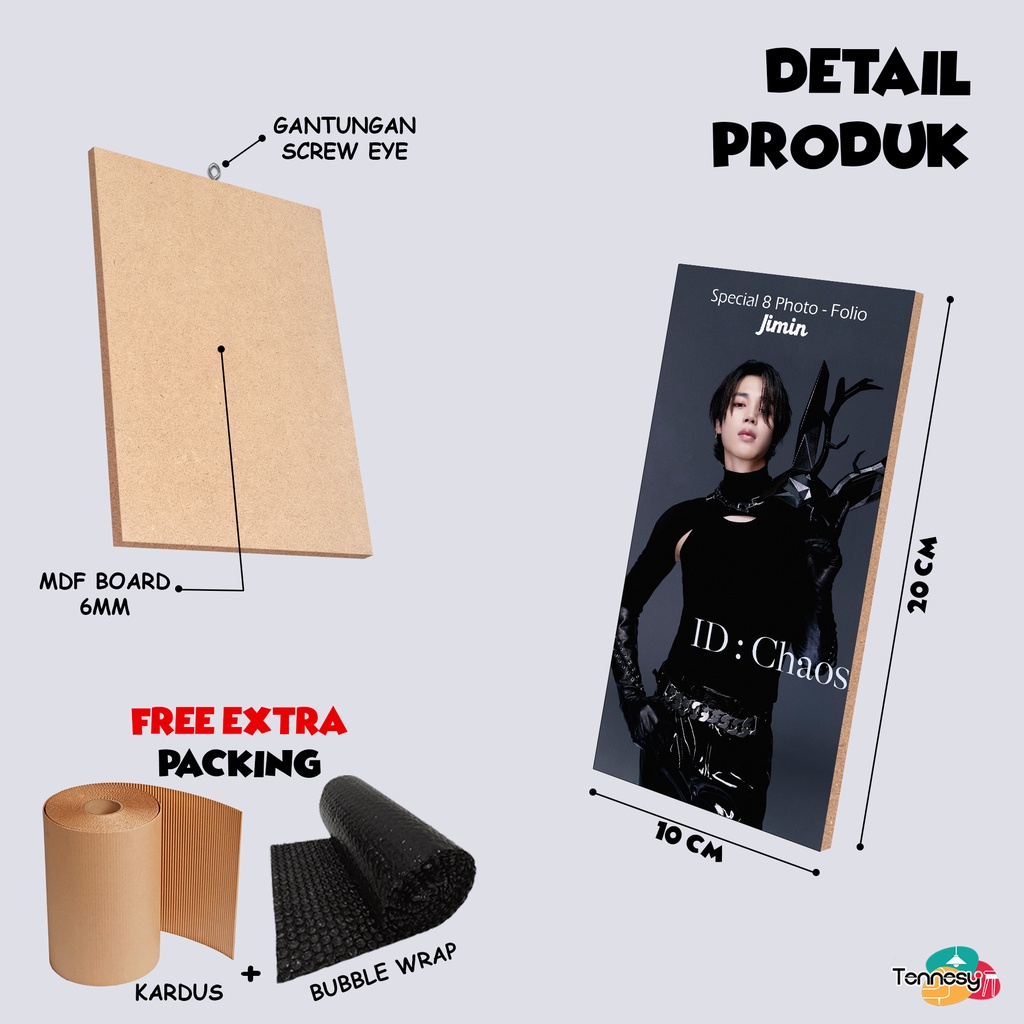 TENNESY HIASAN DINDING SPECIAL EDITION JIMIN BTS CHAOS PHOTOSHOOT KOREA 10x20CM WALL DECOR PAJANGAN KAYU POSTER DEKORASI DINDING RUMAH KAMAR TIDUR