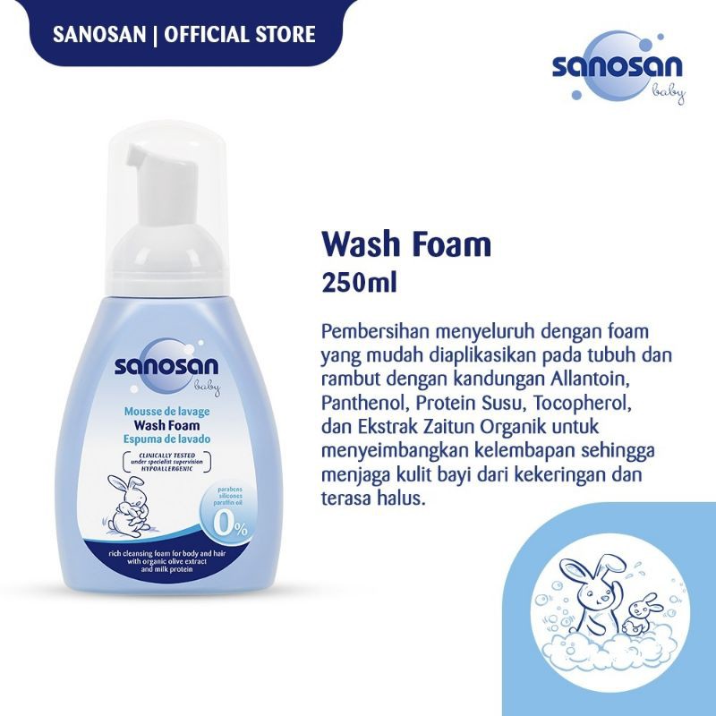 Sanosan Baby Wash Foam 250 ml - Sabun Mandi Bayi