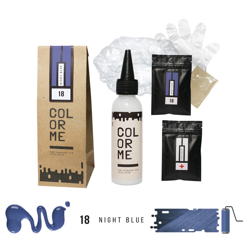 COLOR ME NIGHT BLUE hair color cream / cat pewarna rambut