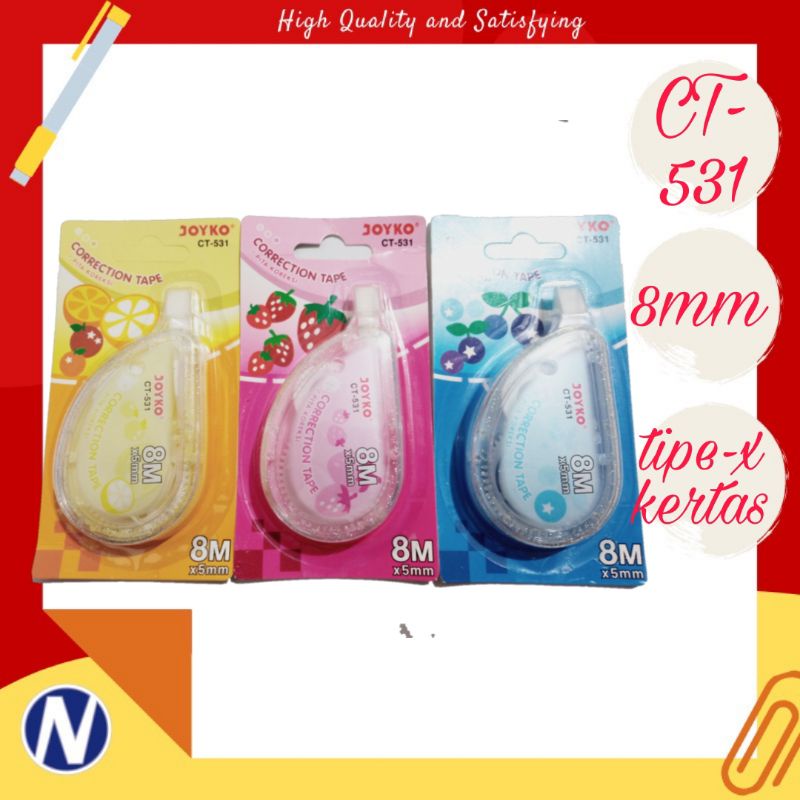 

CORRECTION TAPE / TIP-X KERTAS JOYKO CT-531 / STIPO KERTAS/ TIP EX KARAKTER LUCU 8M (warna random)