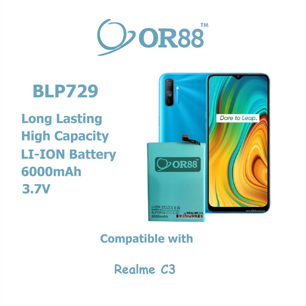 Batre Battery Baterai Double Power OR88 Oppo BLP 729 / Realme C3 / 5I / 5S