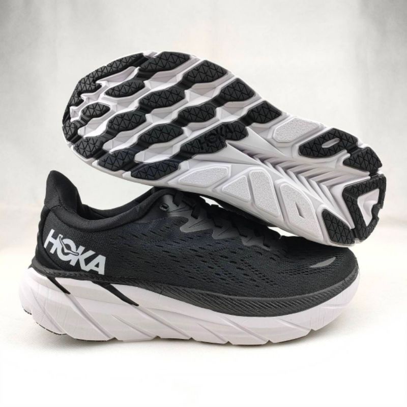 Sepatu hoka clifton 8 Black white